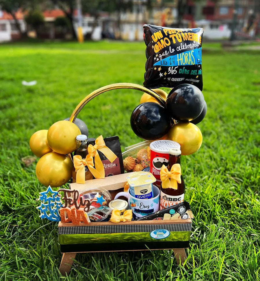 Ancheta para papá con cerveza y globos