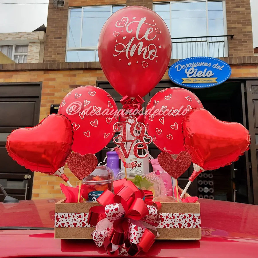 Arreglo Te amo con corazones